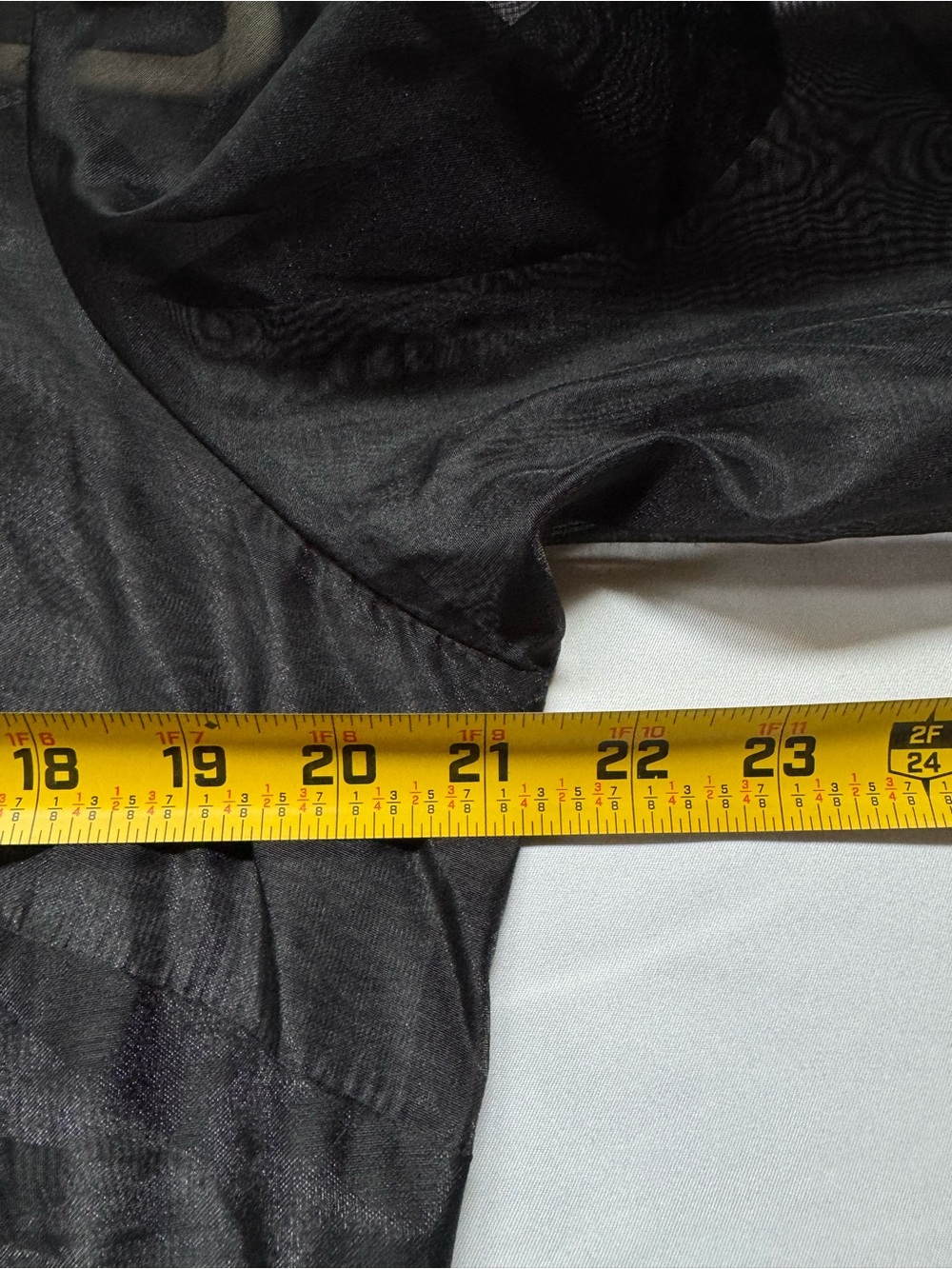 Boston Proper Black Sheer Pearl Embellished Button Down Blouse LG Goth Romantic - Picture 11 of 13